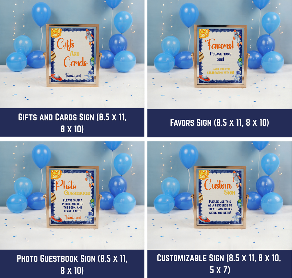 First Trip Around the Sun Birthday Party Bundle | Editable Space Decor (Digital Download)