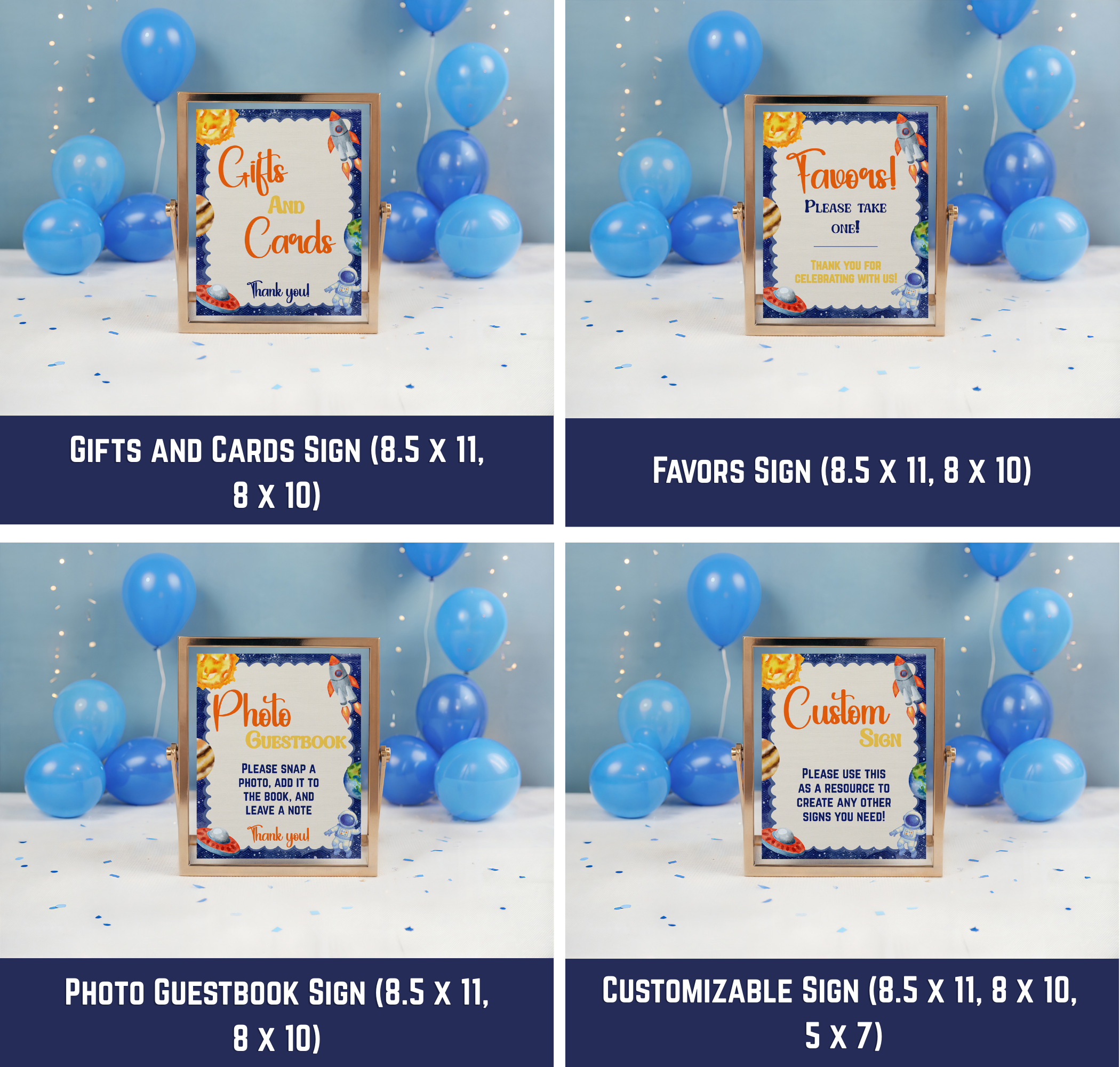 First Trip Around the Sun Birthday Party Bundle | Editable Space Decor (Digital Download)