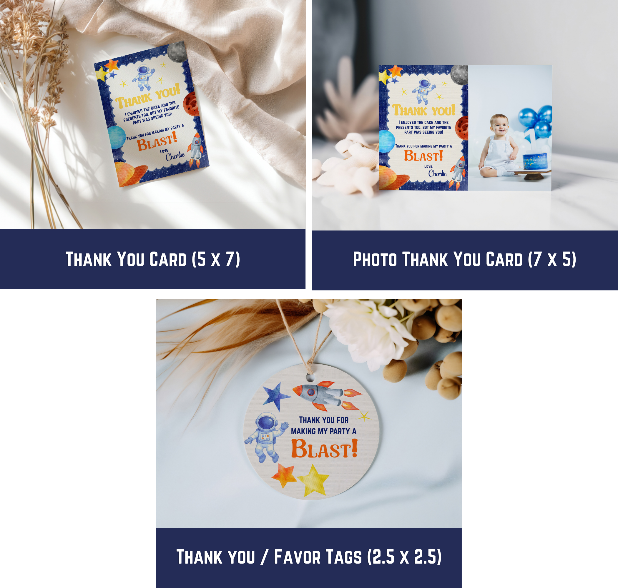 First Trip Around the Sun Birthday Party Bundle | Editable Space Decor (Digital Download)